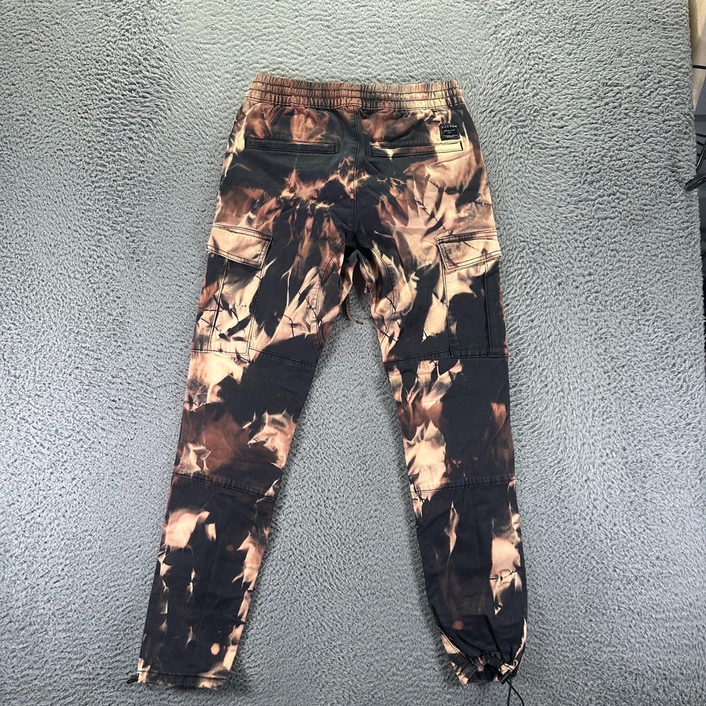 PacSun Pant Mens S Beige Tie-Dye Cotton Cargo Tapered Utility Jogger Stretch - Picture 4 of 10